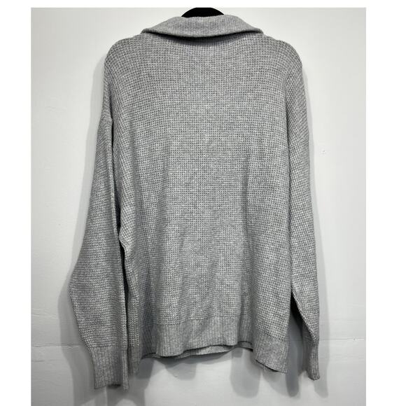 Aerie Women’s Grey CozyUp Waffle Over Size Button Sweater / Size-XS-TP - Picture 7 of 10